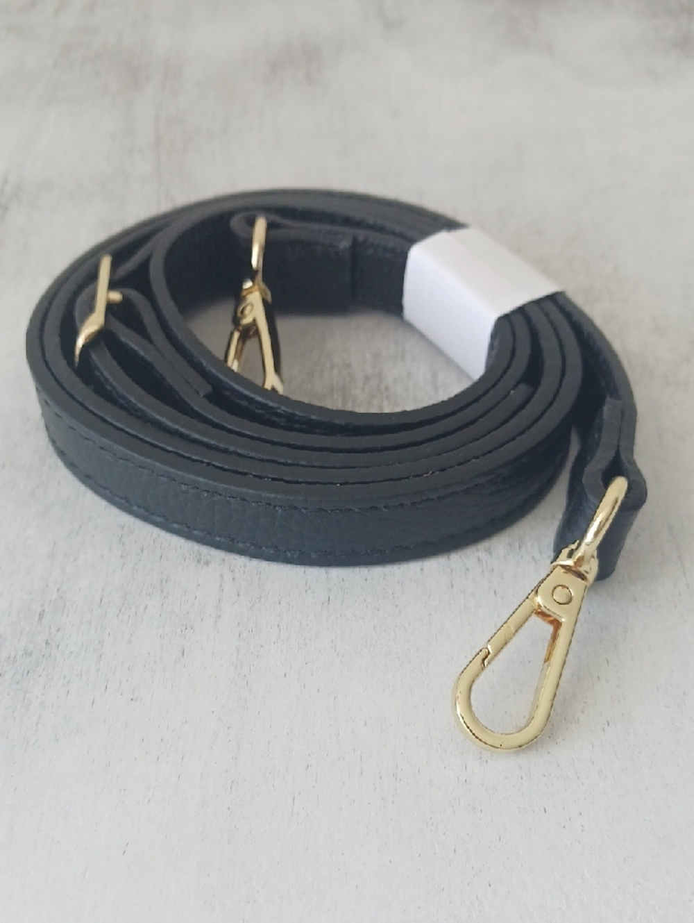 House of Harlow Black Leather Replacement Crossbody Strap For Bags Gold Hardware